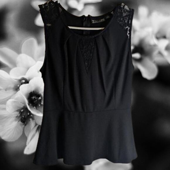 7th Ave New York & Company small sleeveless black nylon blend stretch blouse - Picture 1 of 1